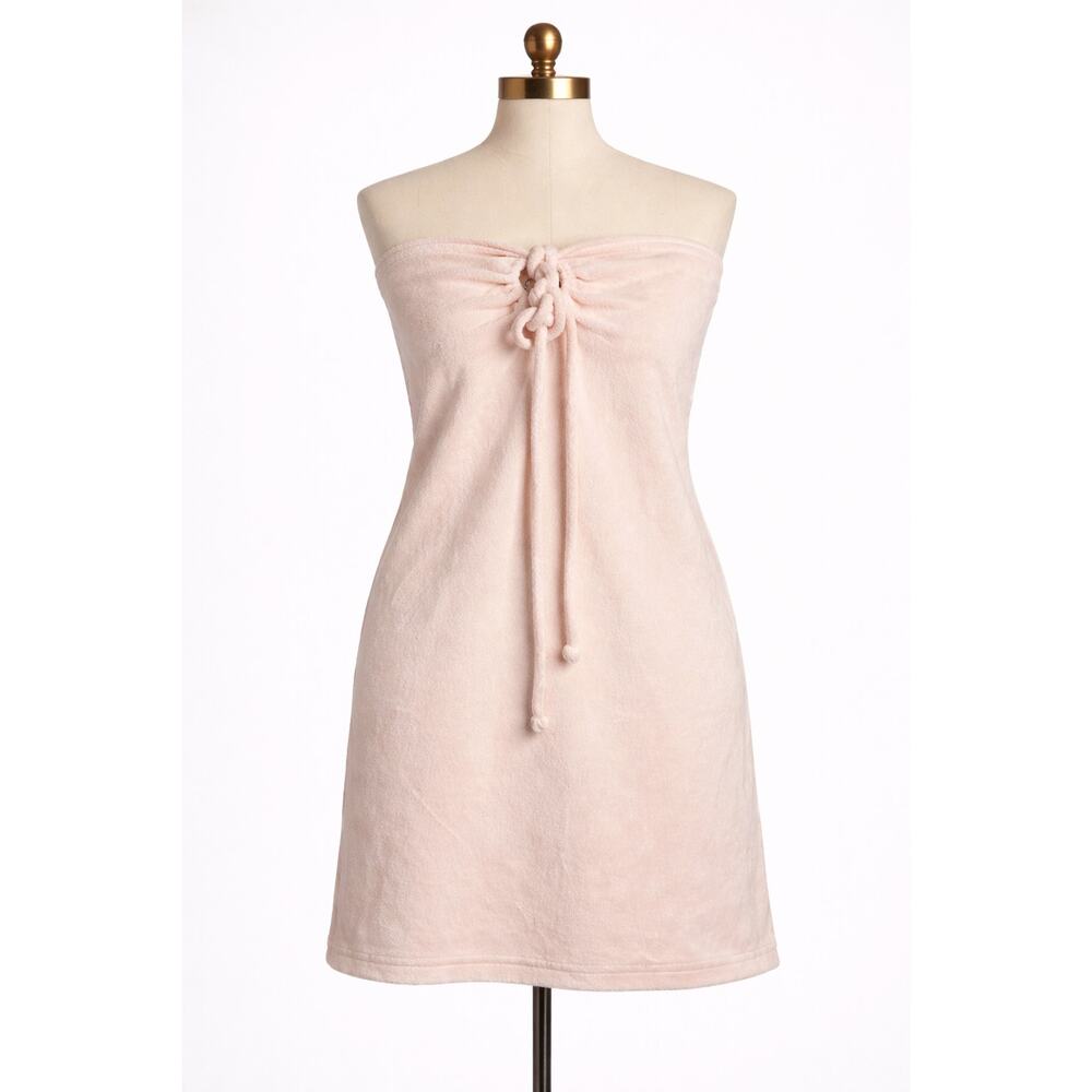 Juicy Couture Pink Halter Dress Vintage Terry Cloth Beach Cover Up Y2K